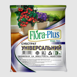 Субстрат универсальный «Flora Plus» (Флора Плюс), пр-во Украина - 3 л