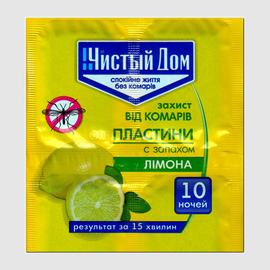Пластины для электрофумигатора от комаров с запахом лимона, ТМ «Чистый Дом» - 1 пластина