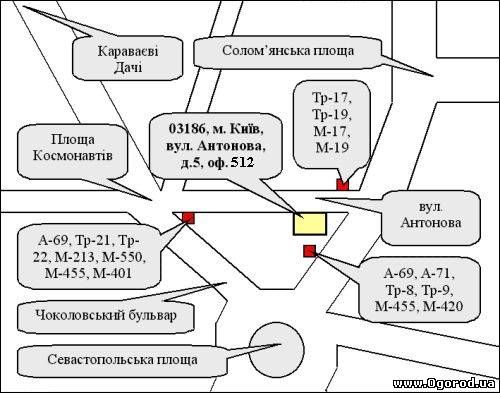 Карта остановок около интернет-магазина семян "Огород"