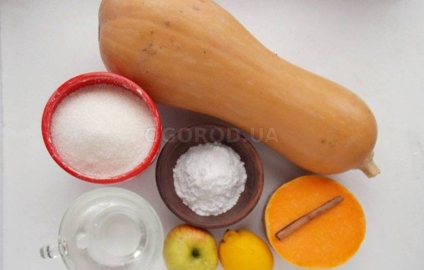 Ингредиенты для приготовления цукатов из тыквы