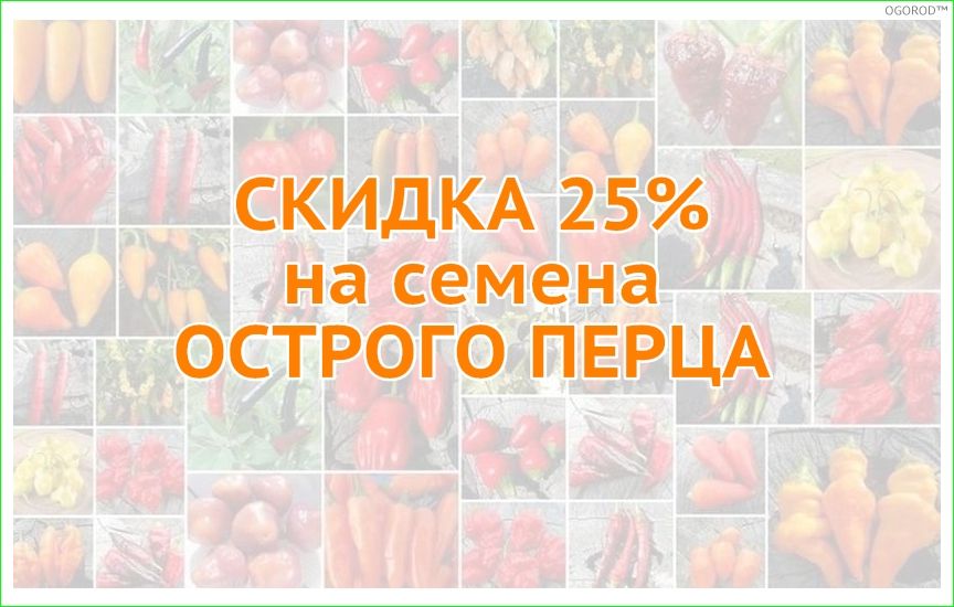 Скидка 25% на семена острого перца серии «От автора» (Украина)