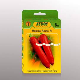 Семена моркови «Анета» F1 на водорастворимой ленте, ТМ SEDOS - 5 м (170 семян)
