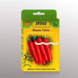 Семена моркови «Рубина» на водорастворимой ленте, ТМ SEDOS - 5 м (170 семян)