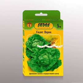 Семена салата «Верна» на водорастворимой ленте, ТМ SEDOS - 5 м (170 семян)