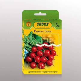УЦЕНКА - Семена редиса «Сакса» на водорастворимой ленте, ТМ SEDOS - 5 м (170 семян)