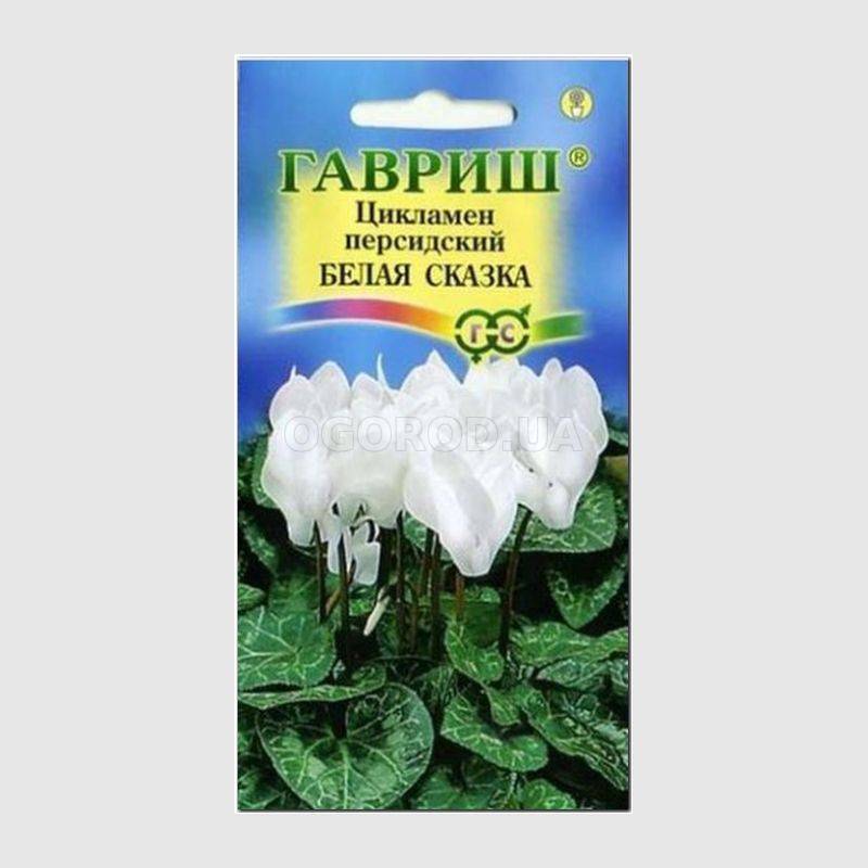 Кликните для увеличения изображения Семена цикламена персидского «Белая сказка», ТМ «ГАВРИШ» - 3 семечка