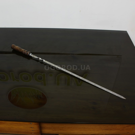 Шампур из нержавеющей стали с деревянной ручкой, полированный (75 см), ТМ OGOROD - 1 штука