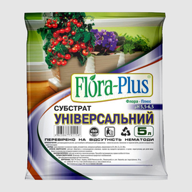 Субстрат универсальный «Flora Plus» (Флора Плюс), пр-во Украина - 5 л