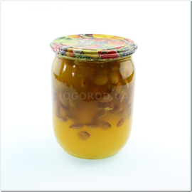 Мёд цветочный (натуральный) с абрикосовыми косточками «Разнотравье», ТМ OGOROD - 700 грамм