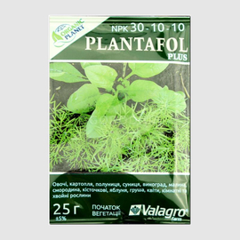 «PLANTAFOL - начало вегетации (30-10-10)» - удобрение, ТМ Valagro - 25 грамм
