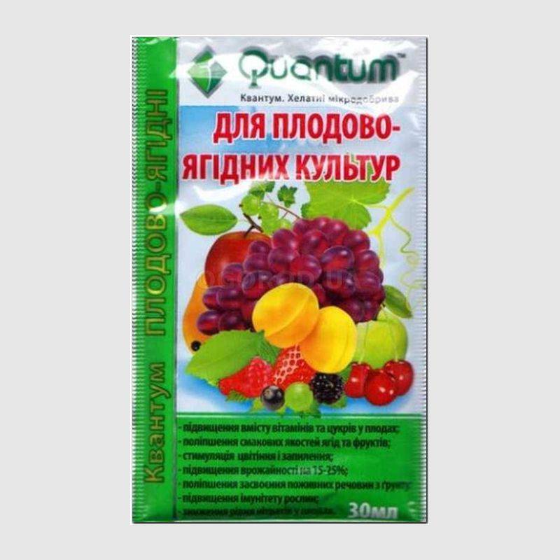 Кликните для увеличения изображения Хелатное микроудобрение для плодово-ягодных культур, ТМ Quantum - 30 мл