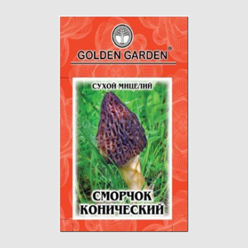 Кликните для увеличения изображения Сухой мицелий гриба «Сморчок конический», ТМ Golden Garden - 10 грамм