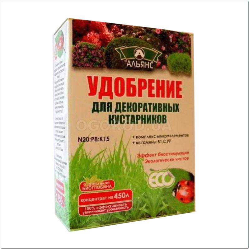 Кликните для увеличения изображения Удобрение для декоративных кустарников, ТМ «Альянс» - 300 грамм