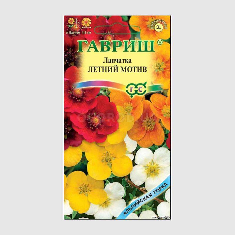 Кликните для увеличения изображения Семена лапчатки «Летний мотив», смесь видов, ТМ «ГАВРИШ» - 0,02 грамма