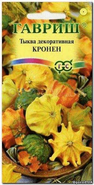 Кликните для увеличения изображения Семена тыквы декоративной «Кронен», ТМ «ГАВРИШ» - 0,5 грамм