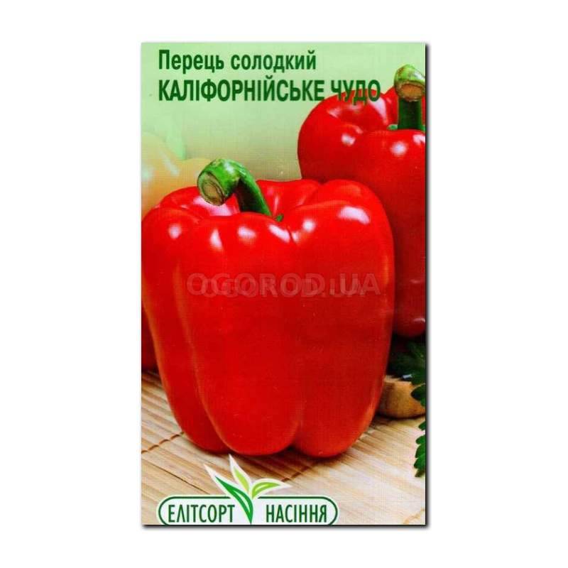Кликните для увеличения изображения Семена перца сладкого «Калифорнийское чудо», ТМ «Елітсортнасіння» - 0,2 грамма