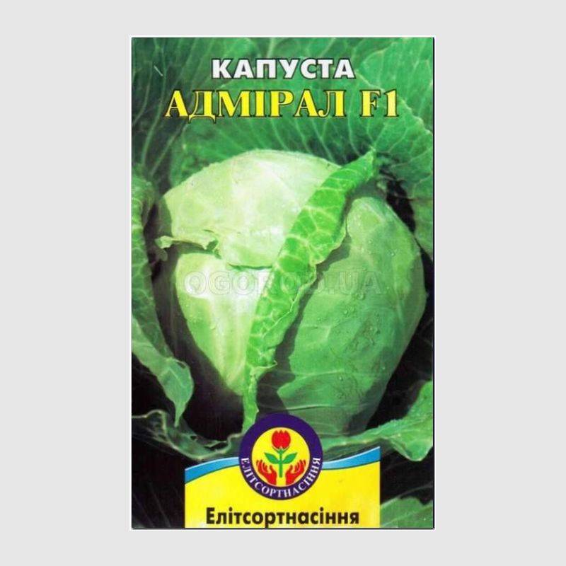 Кликните для увеличения изображения Семена капусты белокочанной «Адмирал» F1, ТМ «Елітсортнасіння» - 0,1 грамм
