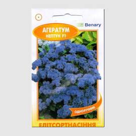 Семена агератума «Нептун» F1 голубой, ТМ Елітсортнасіння - 10 семян